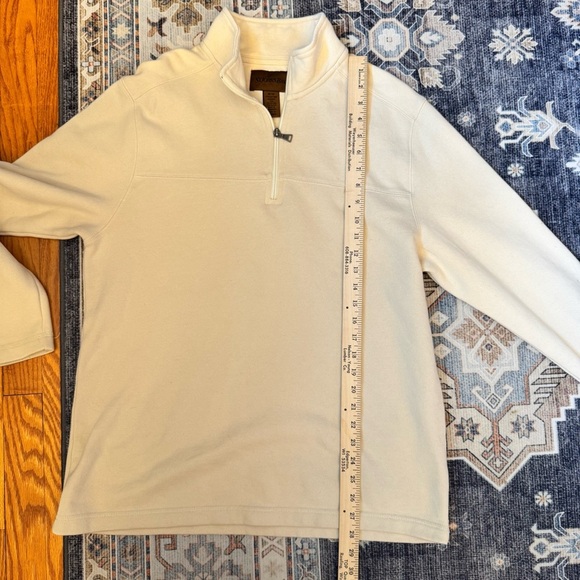 St. John’s Bay Men's Cream Quarter-Zip Sweater Size Medium - Picture 8 of 8